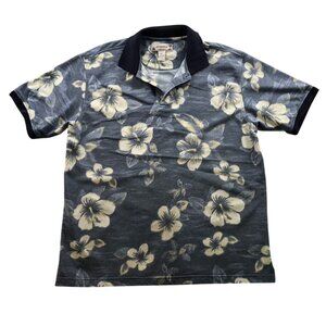 Summa Mens Polo Shirt Size XL Floral Hawaiian Short Sleeve Casual Boho Travel